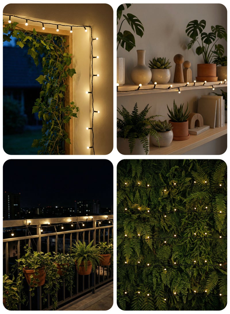ZAYO LED String Lights Decorative Fairy Frosted Ball Lights for Home Decoration, Festival Lighting, Indoor & Outdoor  Ambient Decorative Lighting, Warm White - 10 Meter - Image 4